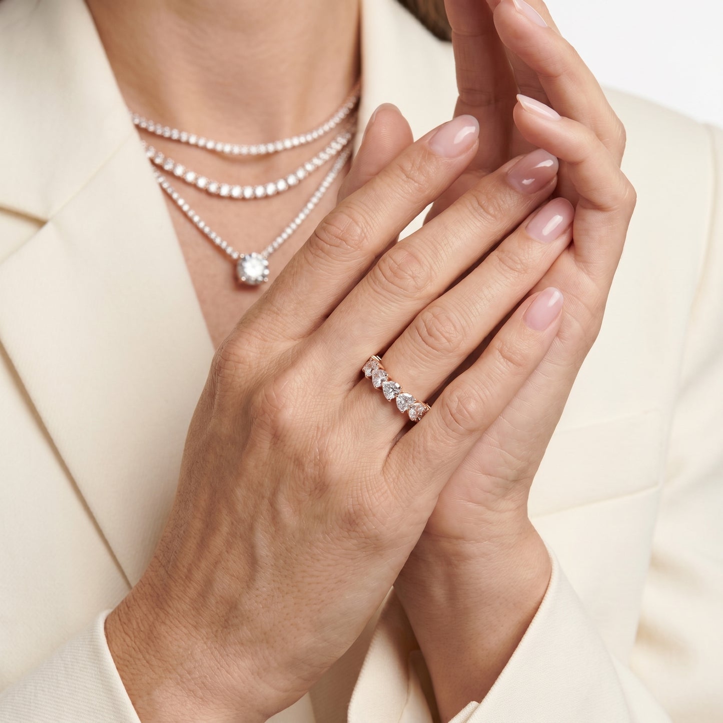 Heart Cut Lab Grown Diamond Ring in Yellow Gold