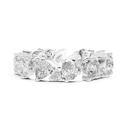 Pear Round Cut Lab Grown Diamond Ring in Platinum