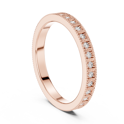 Round Cut Lab Grown Diamond Ring in Rose Gold
