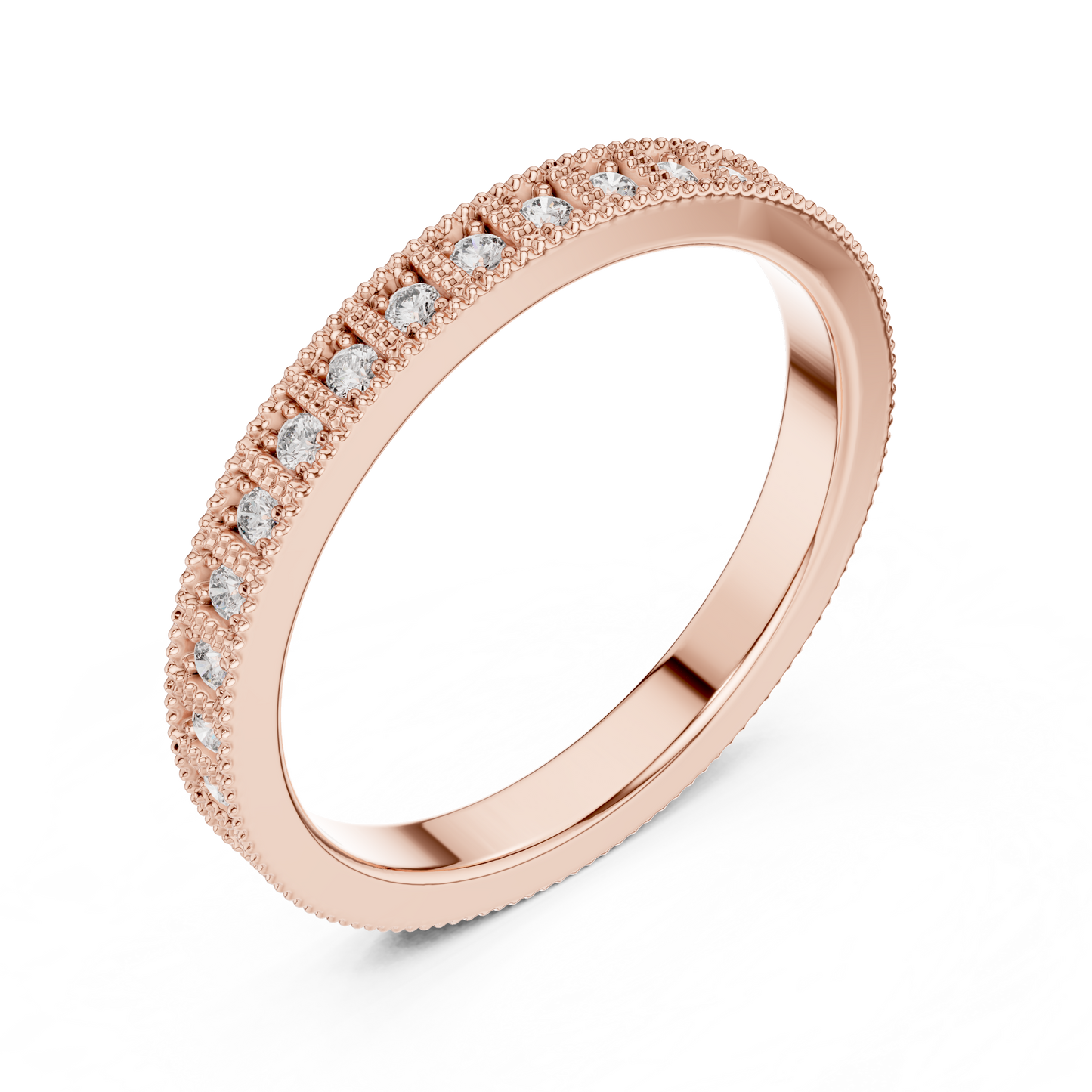 Round Cut Lab Grown Diamond Ring in Rose Gold