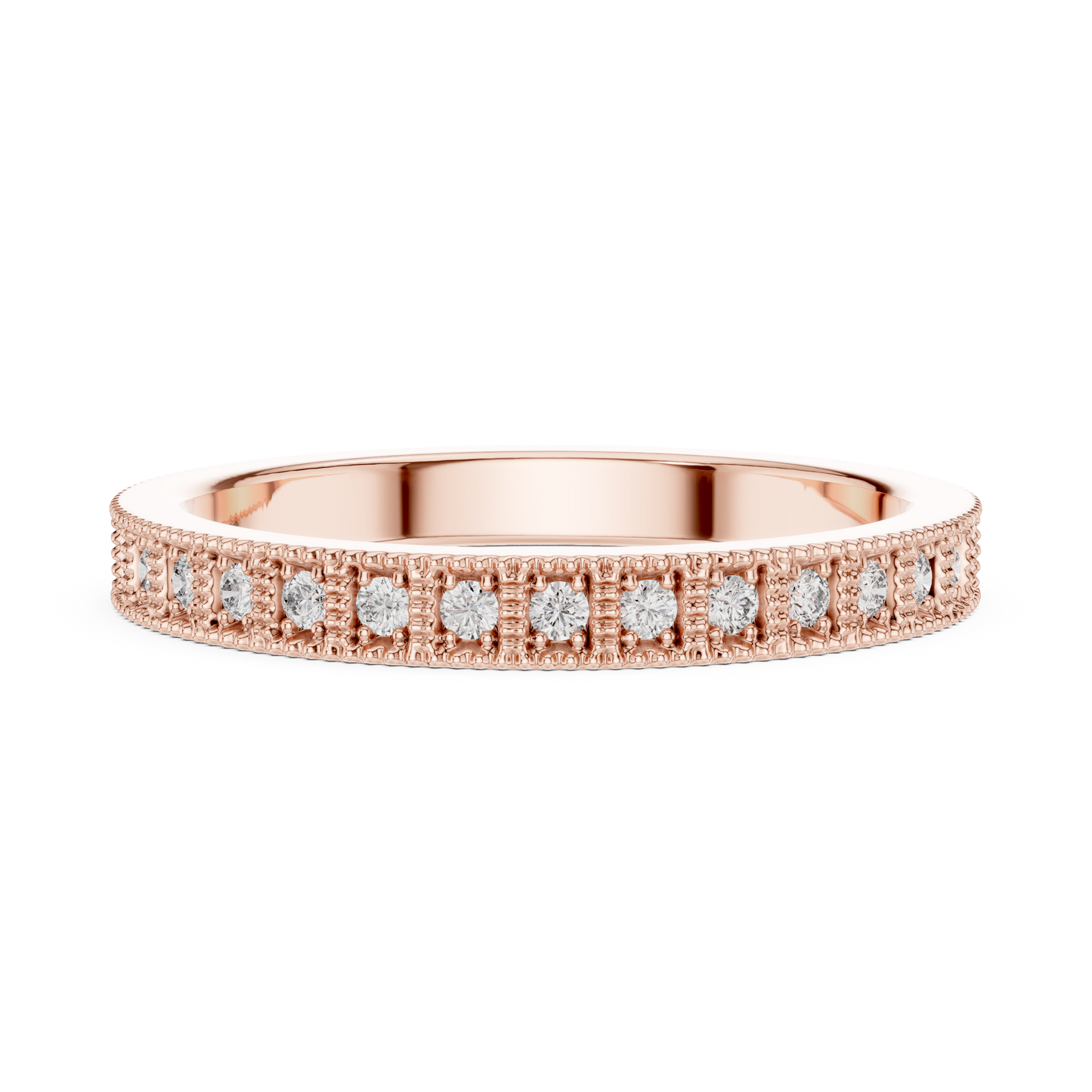 Round Cut Lab Grown Diamond Ring in Rose Gold