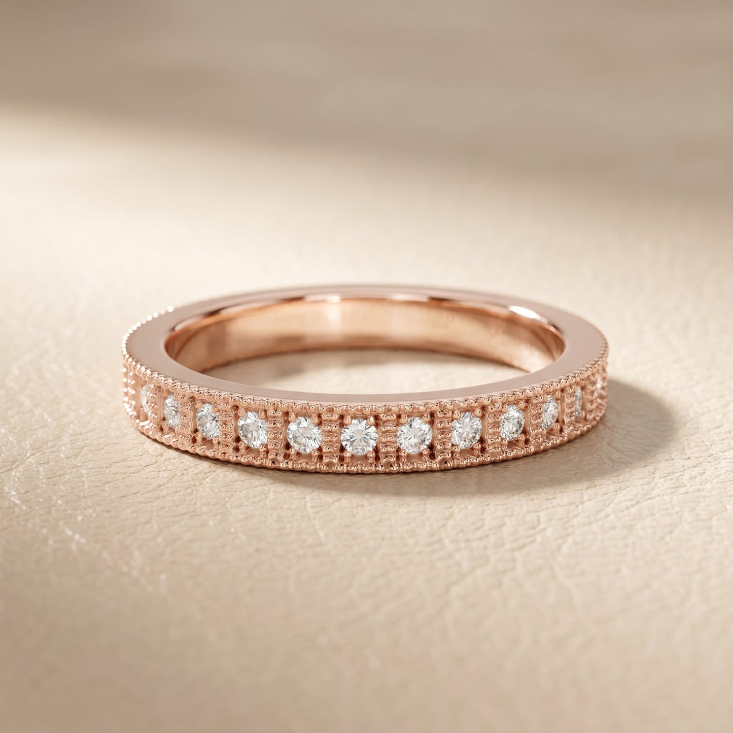 Round Cut Lab Grown Diamond Ring in Rose Gold