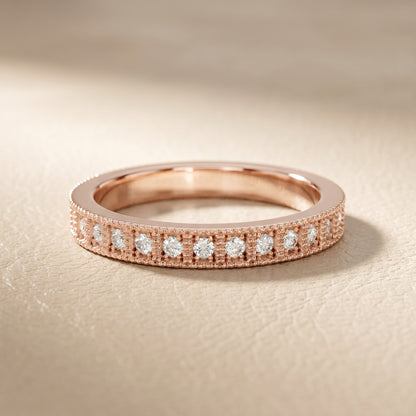 Round Cut Lab Grown Diamond Ring in Rose Gold
