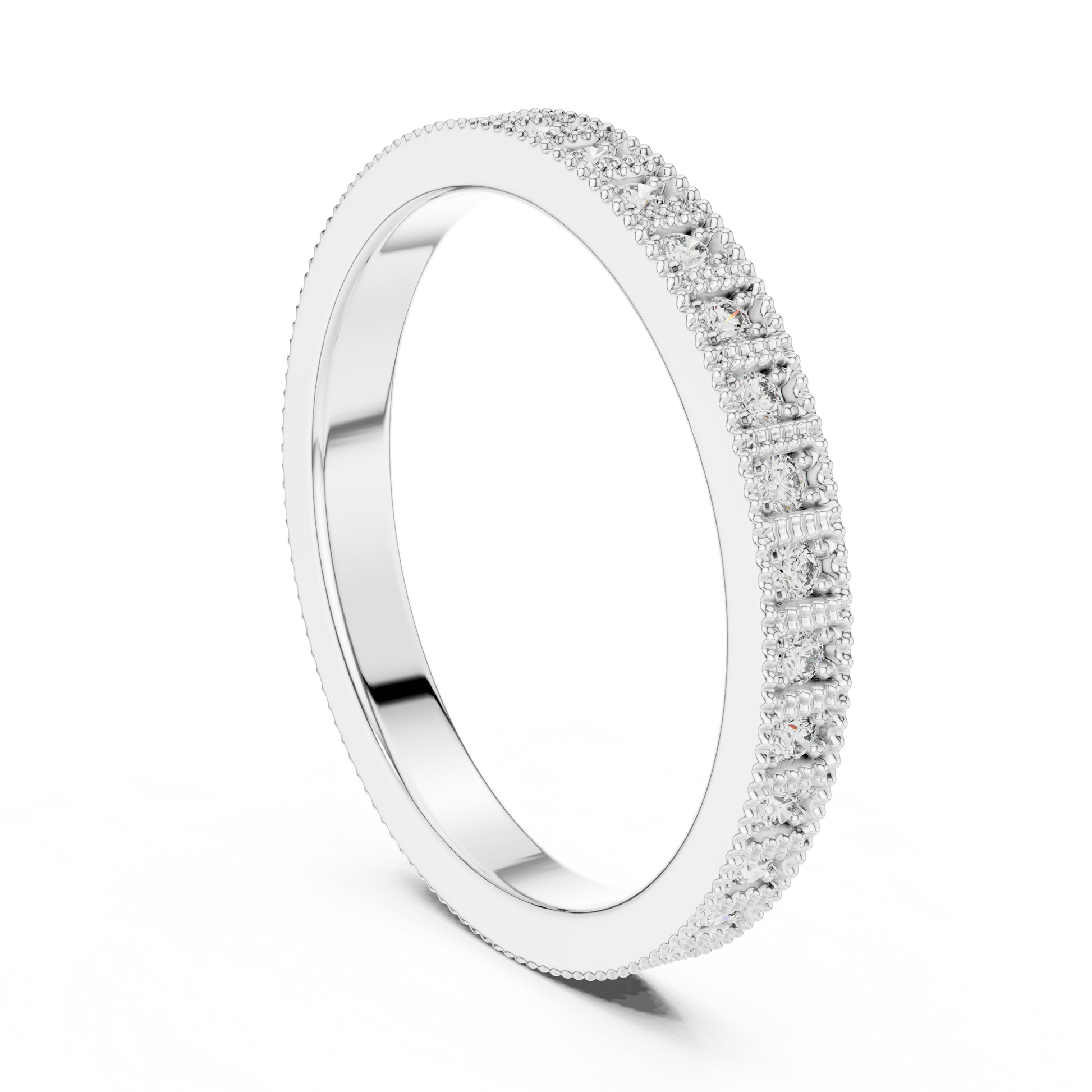 Round Cut Lab Grown Diamond Ring in White Gold