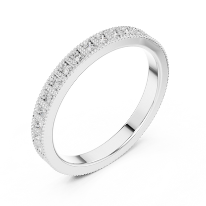Round Cut Lab Grown Diamond Ring in Silver
