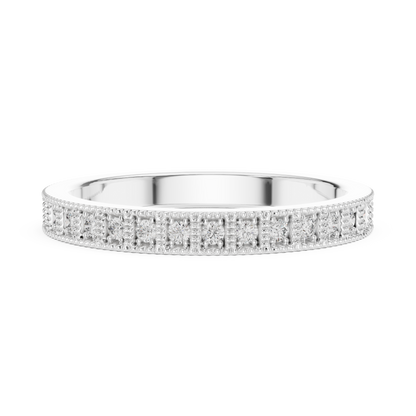 Round Cut Lab Grown Diamond Ring in Silver