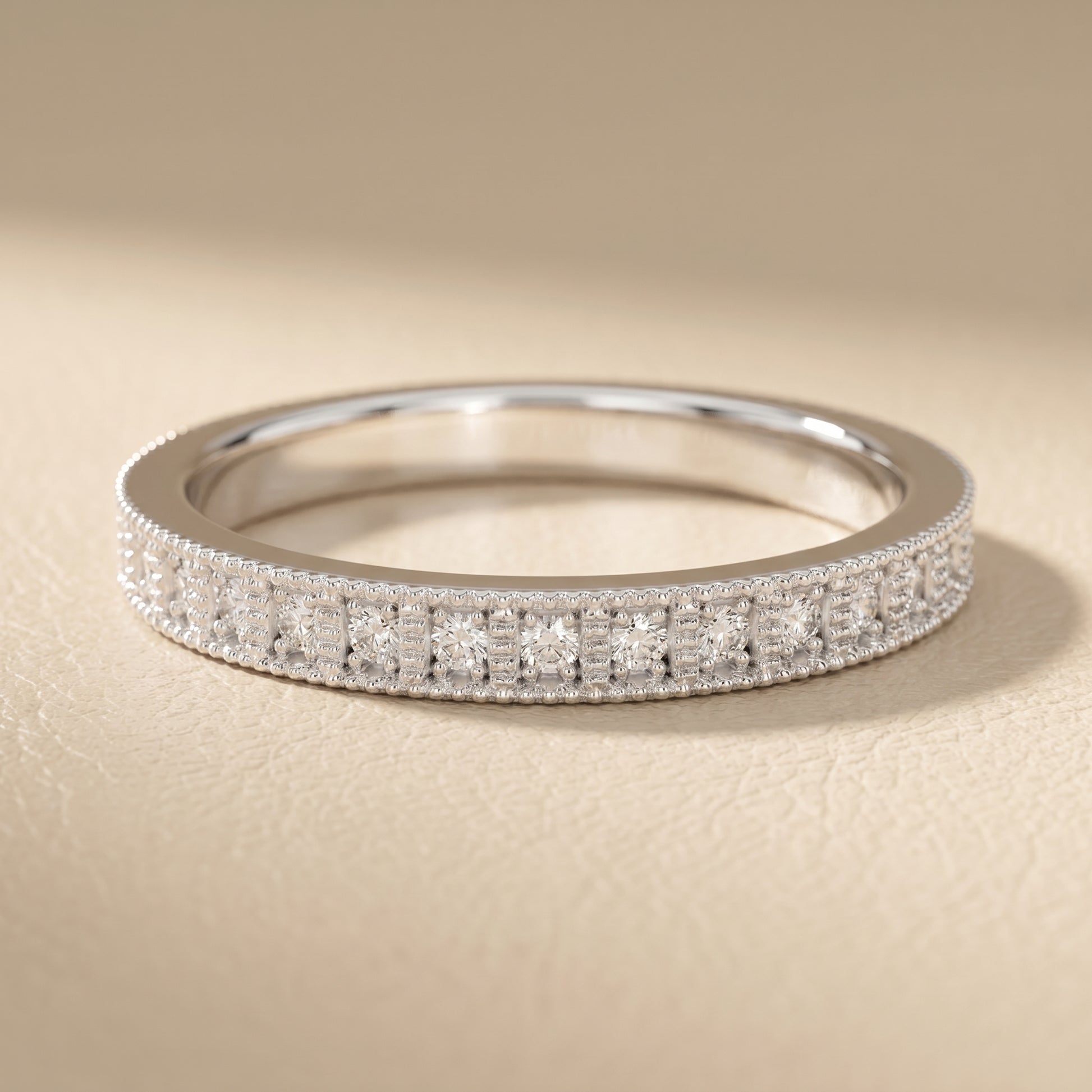 Round Cut Lab Grown Diamond Ring in White Gold