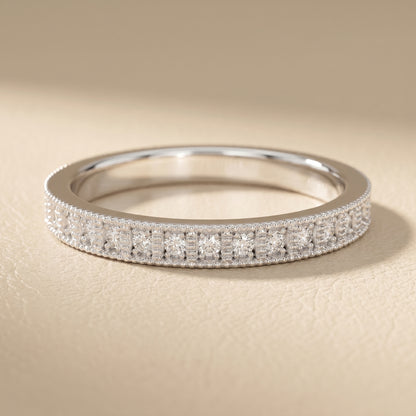 Round Cut Lab Grown Diamond Ring in Silver