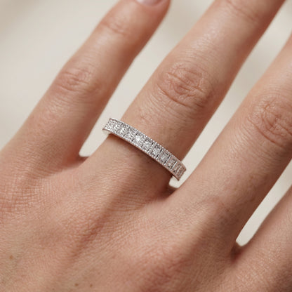 Round Cut Lab Grown Diamond Ring in White Gold