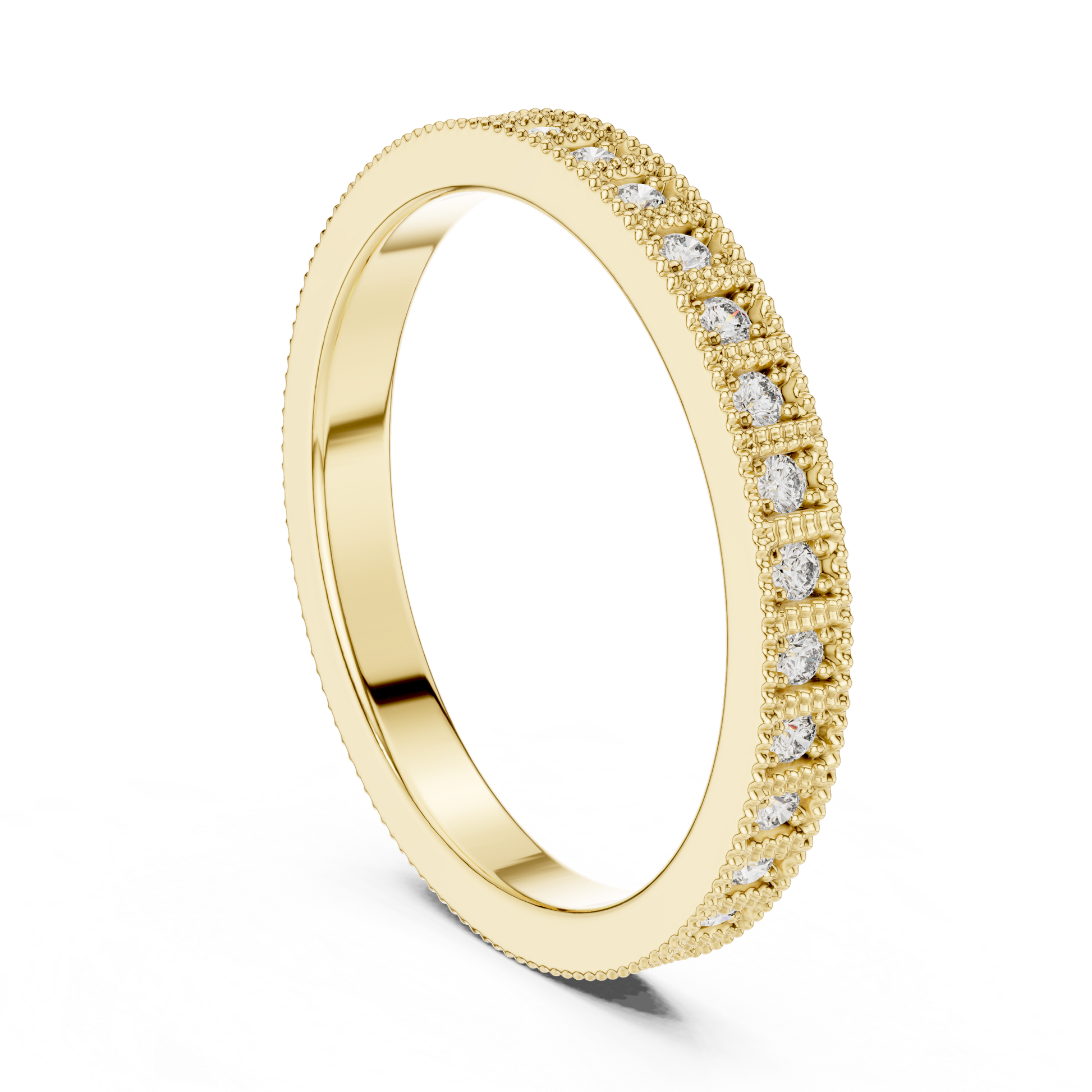 Round Cut Lab Grown Diamond Ring in Yellow Gold