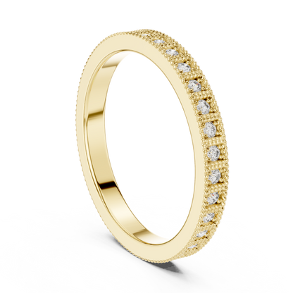 Round Cut Lab Grown Diamond Ring in Yellow Gold