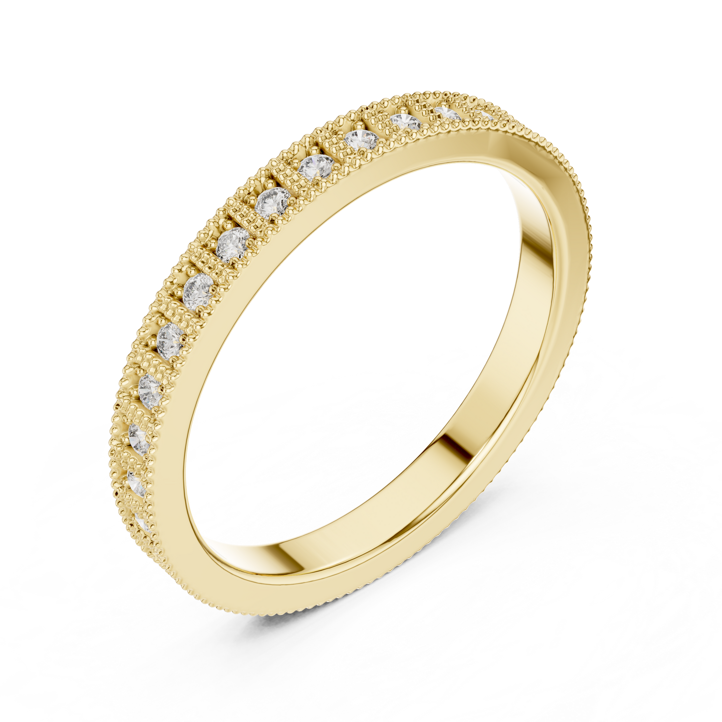 Round Cut Lab Grown Diamond Ring in Yellow Gold