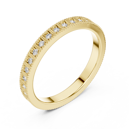 Round Cut Lab Grown Diamond Ring in Yellow Gold