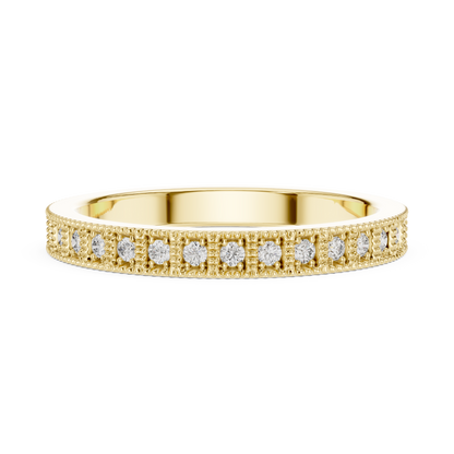 Round Cut Lab Grown Diamond Ring in Yellow Gold