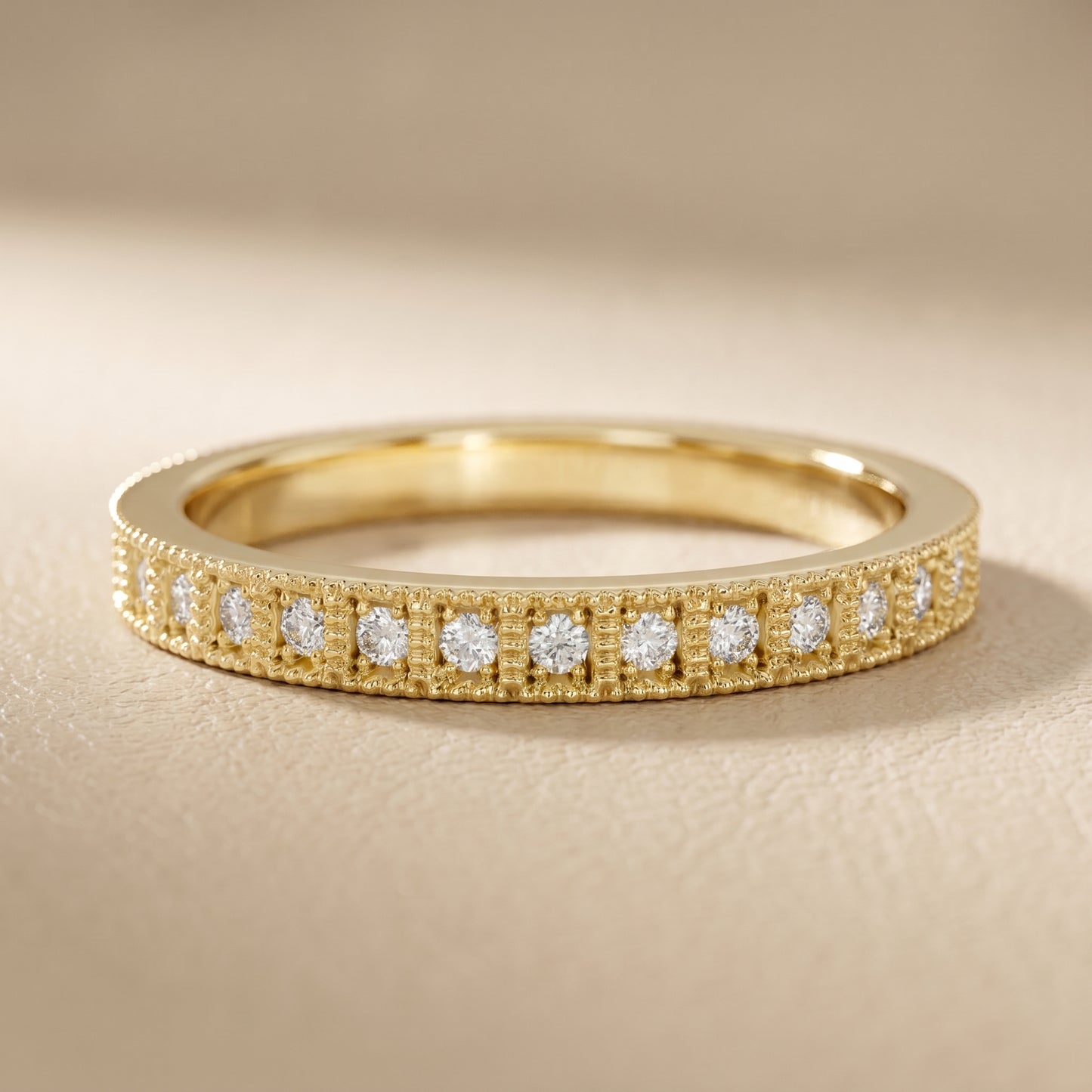 Round Cut Lab Grown Diamond Ring in Yellow Gold