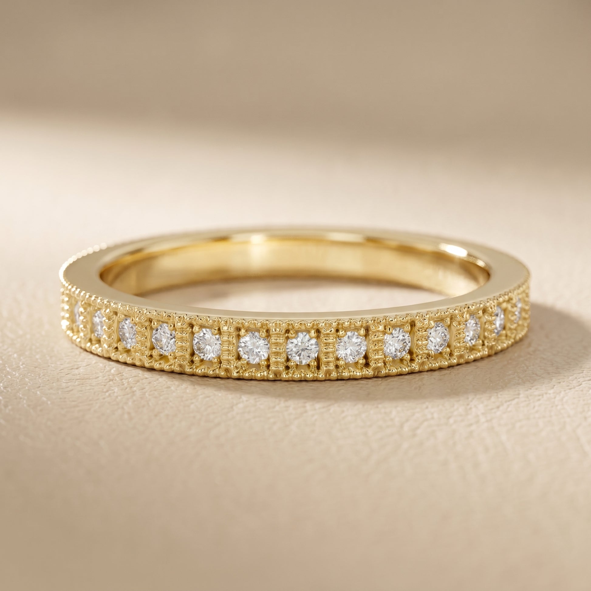 Round Cut Lab Grown Diamond Ring in Yellow Gold
