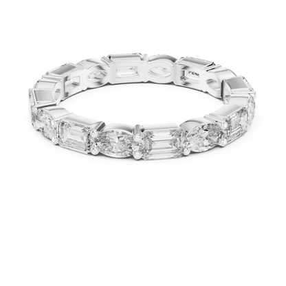 Emerald Oval Cut Lab Grown Diamond Ring in Platinum