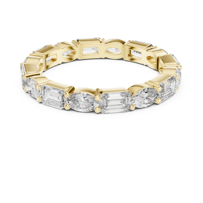 Emerald Oval Cut Lab Grown Diamond Ring in Yellow Gold