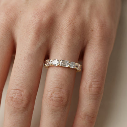 Emerald Oval Cut Lab Grown Diamond Ring in Yellow Gold
