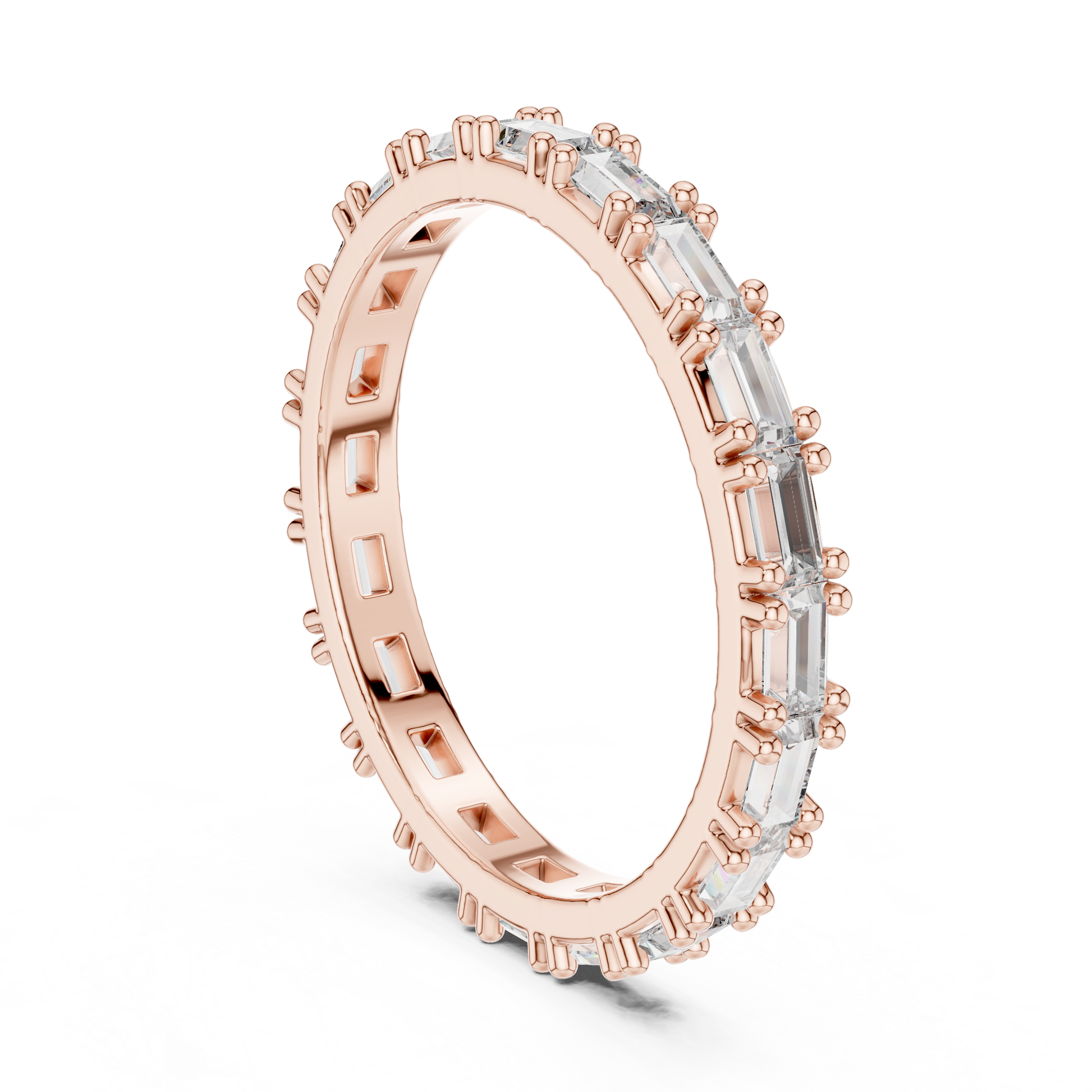 Emerald Cut Lab Grown Diamond Ring in Rose Gold