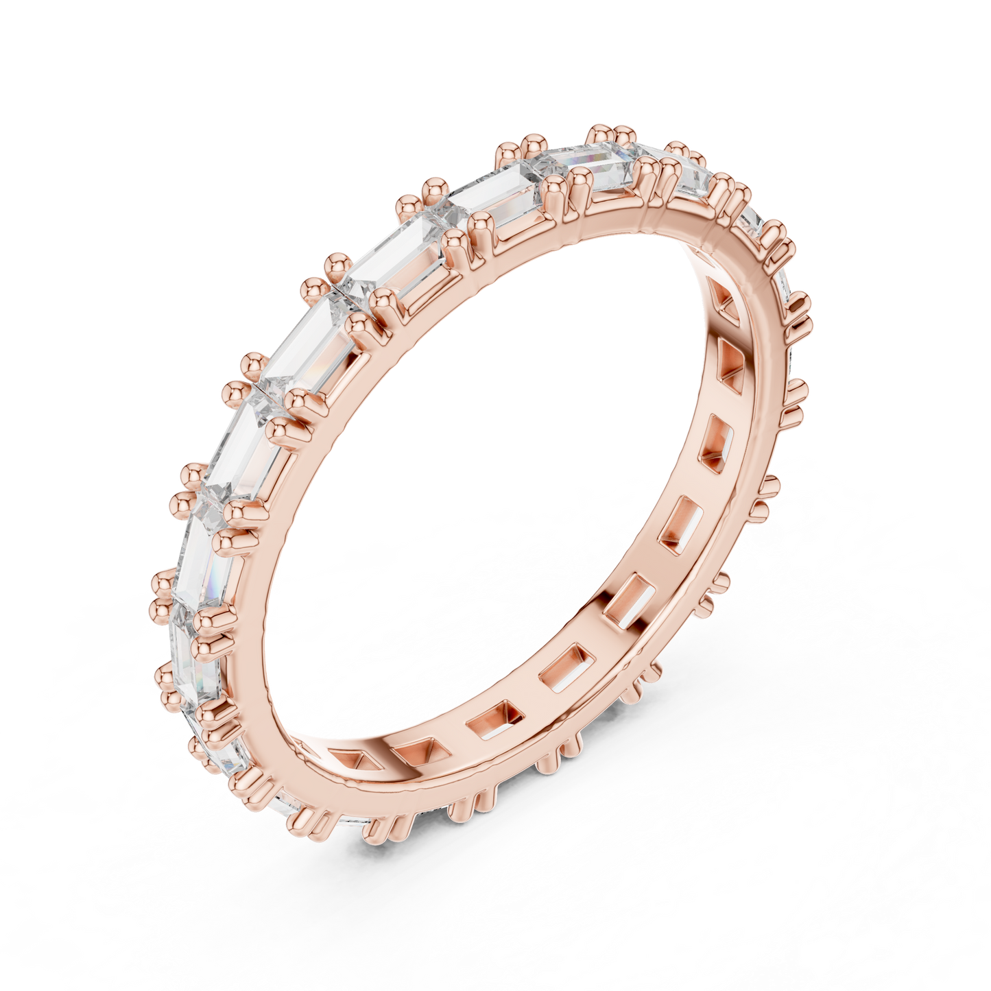 Emerald Cut Lab Grown Diamond Ring in Rose Gold