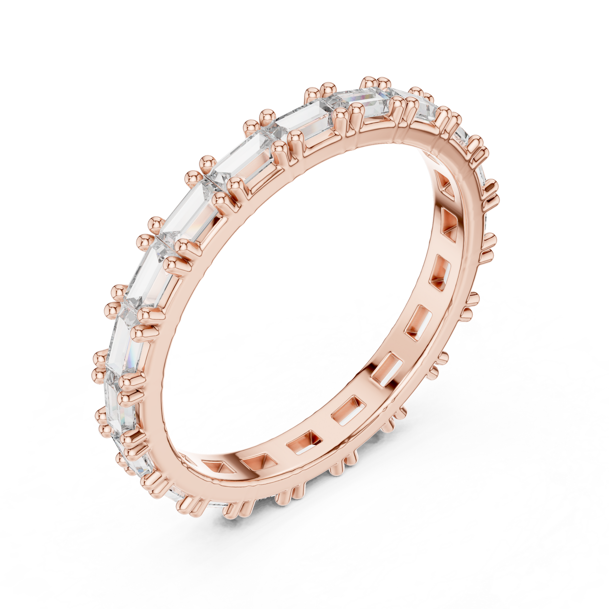 Emerald Cut Lab Grown Diamond Ring in Rose Gold