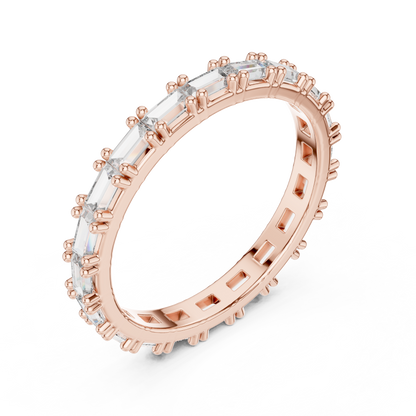 Emerald Cut Lab Grown Diamond Ring in Rose Gold