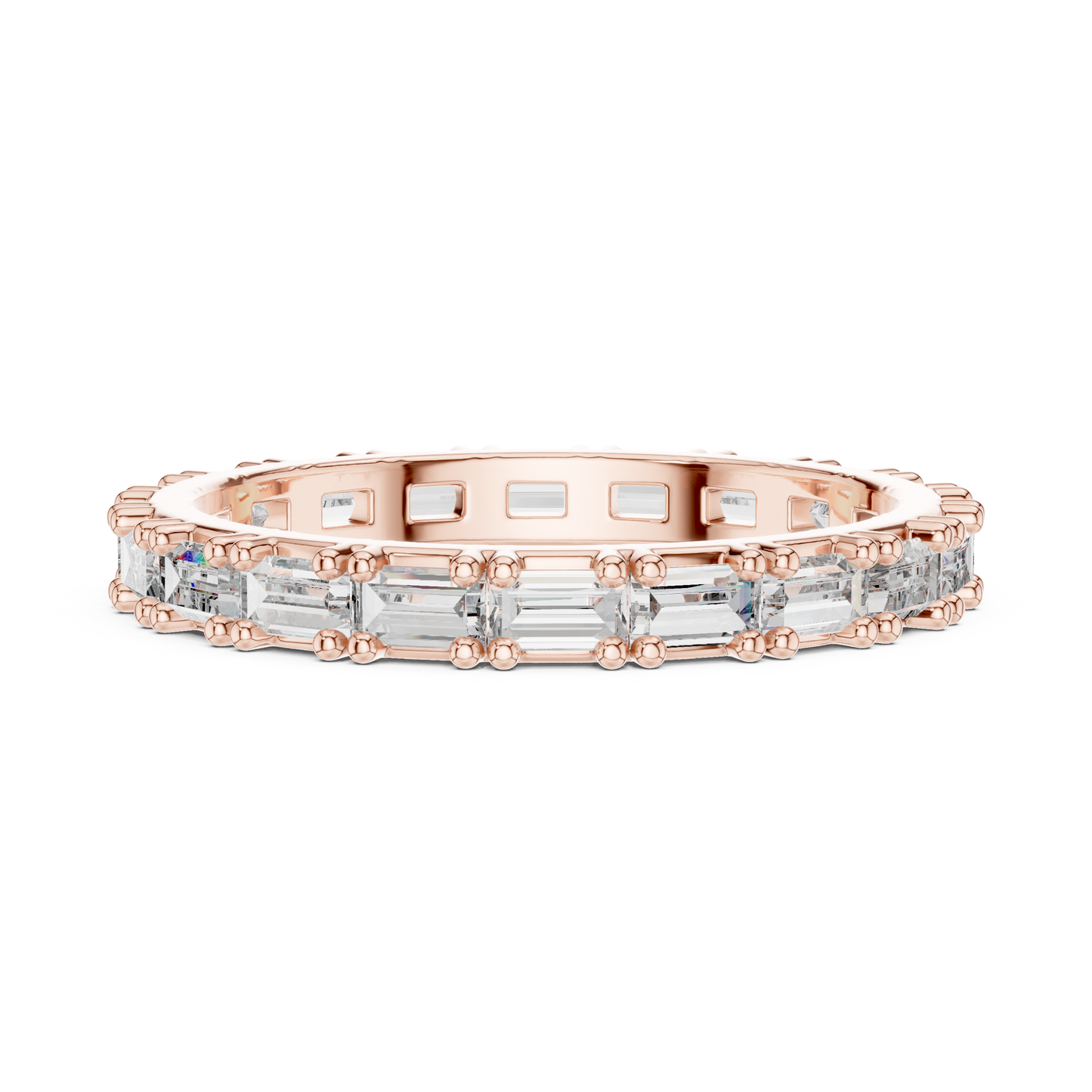 Emerald Cut Lab Grown Diamond Ring in Rose Gold