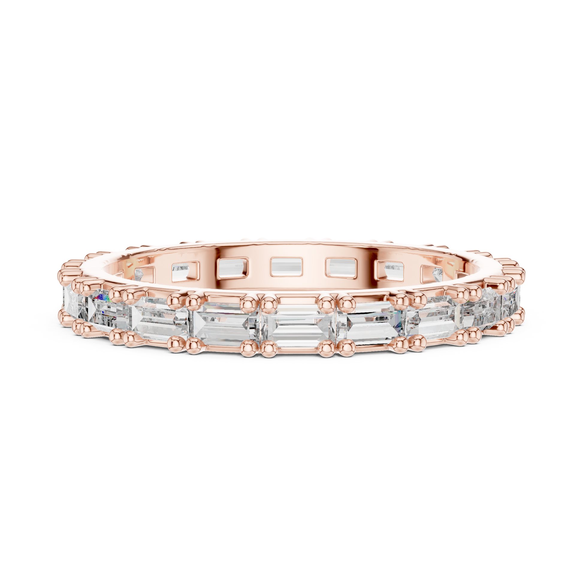 Emerald Cut Lab Grown Diamond Ring in Rose Gold