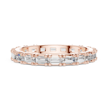 Emerald Cut Lab Grown Diamond Ring in Rose Gold