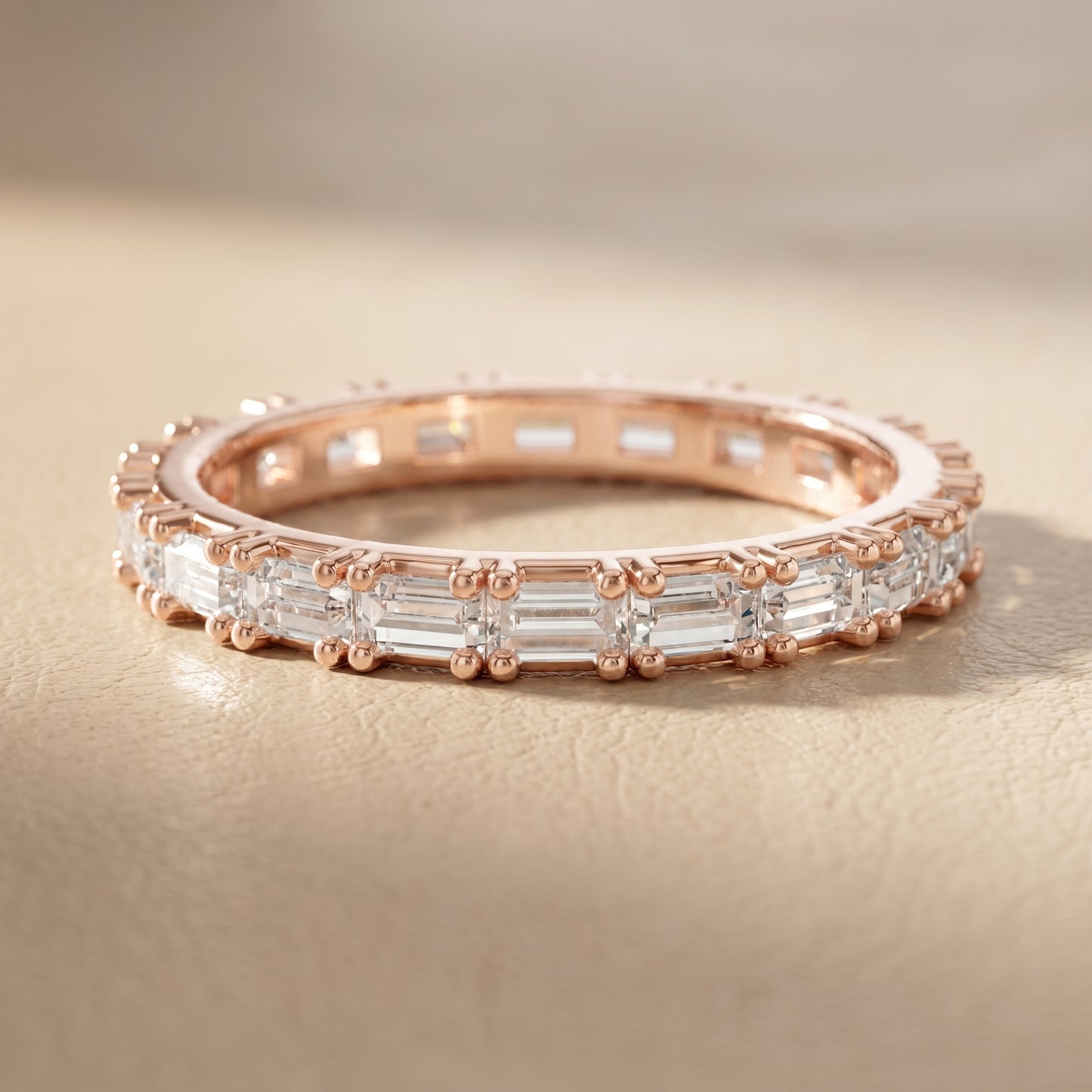 Emerald Cut Lab Grown Diamond Ring in Rose Gold