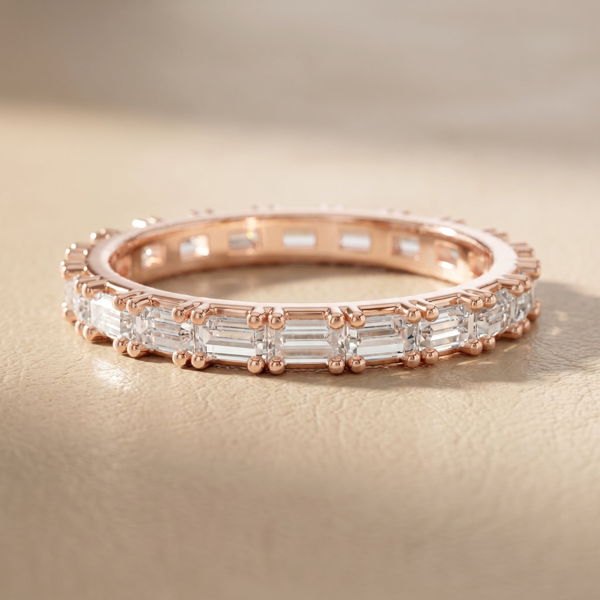 Emerald Cut Lab Grown Diamond Ring in Rose Gold