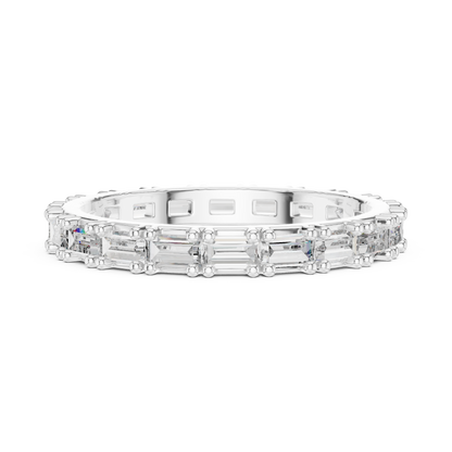 Emerald Cut Lab Grown Diamond Ring in Platinum