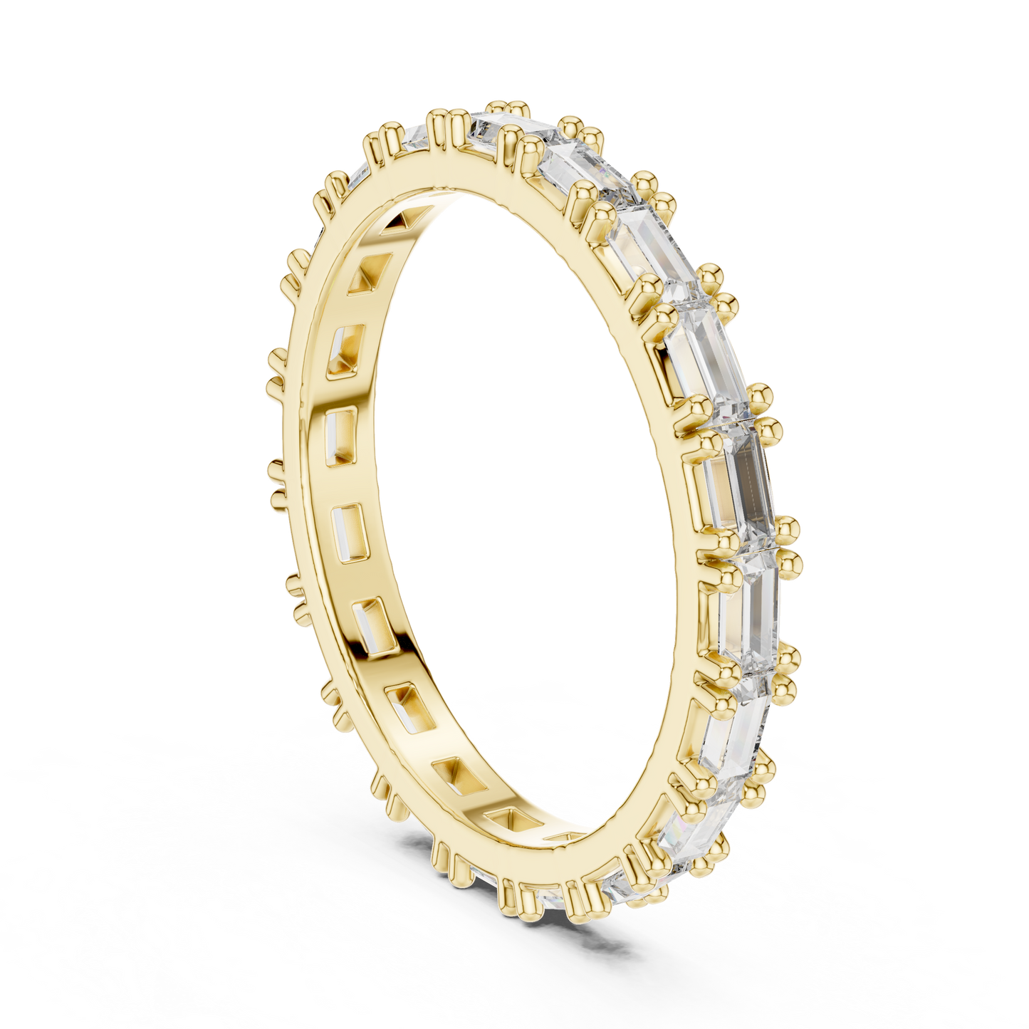 Emerald Cut Lab Grown Diamond Ring in Yellow Gold