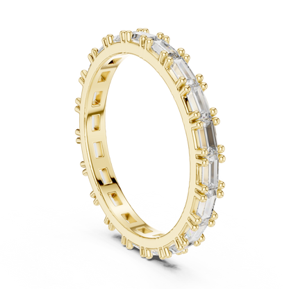 Emerald Cut Lab Grown Diamond Ring in Yellow Gold
