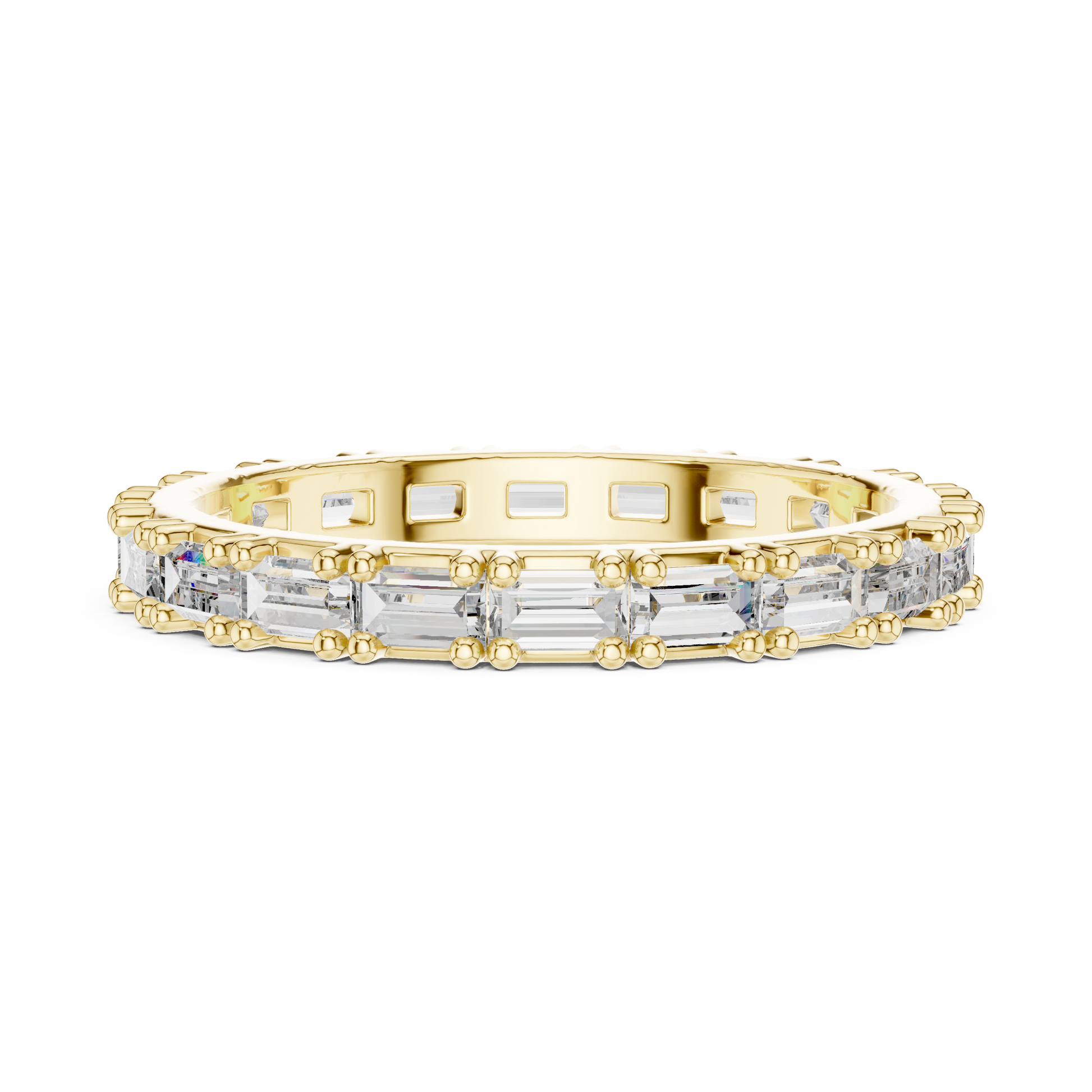 Emerald Cut Lab Grown Diamond Ring in Yellow Gold