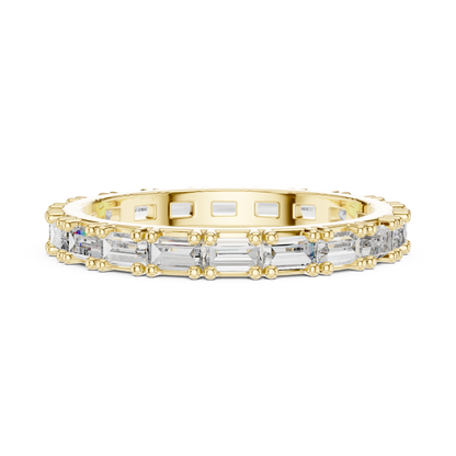 Emerald Cut Lab Grown Diamond Ring in Yellow Gold