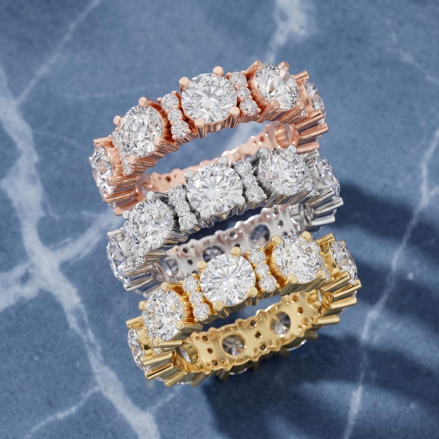 Round Cut Lab Grown Diamond Ring in Rose Gold