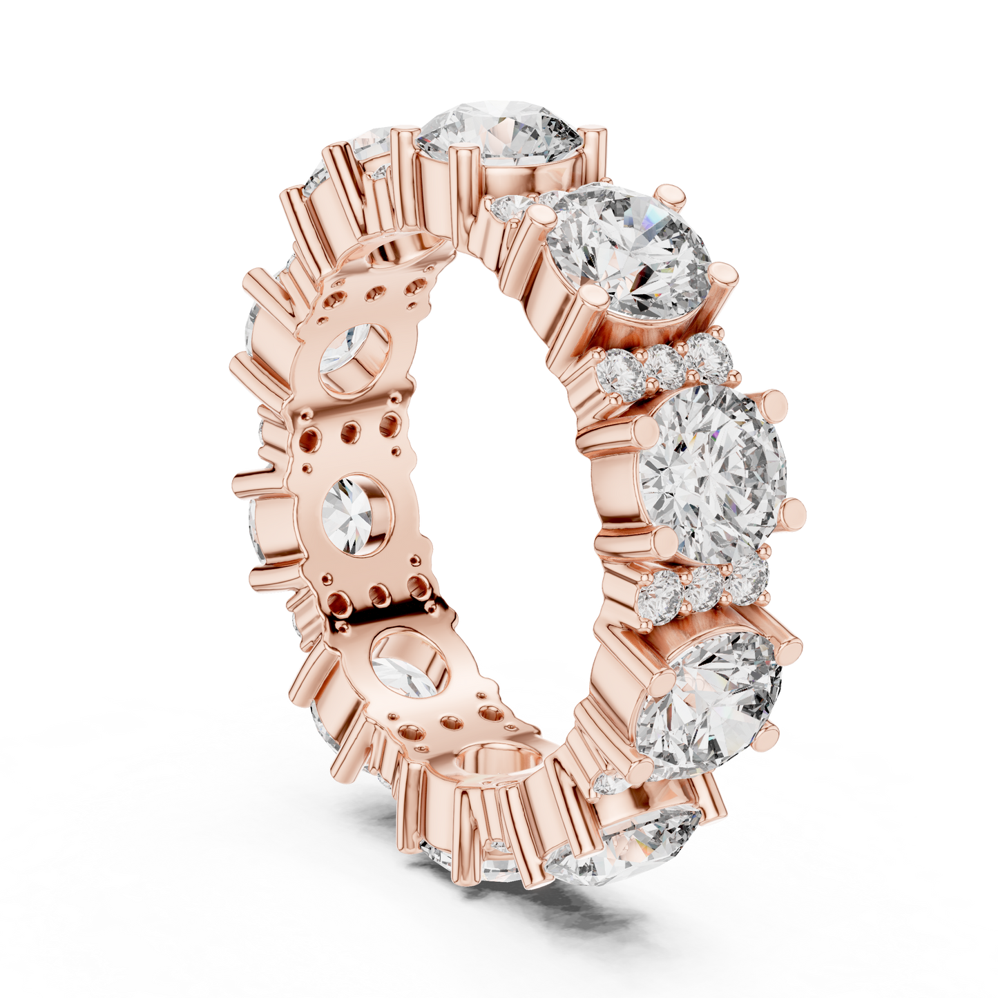 Round Cut Lab Grown Diamond Ring in Rose Gold