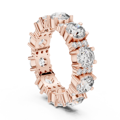 Round Cut Lab Grown Diamond Ring in Rose Gold