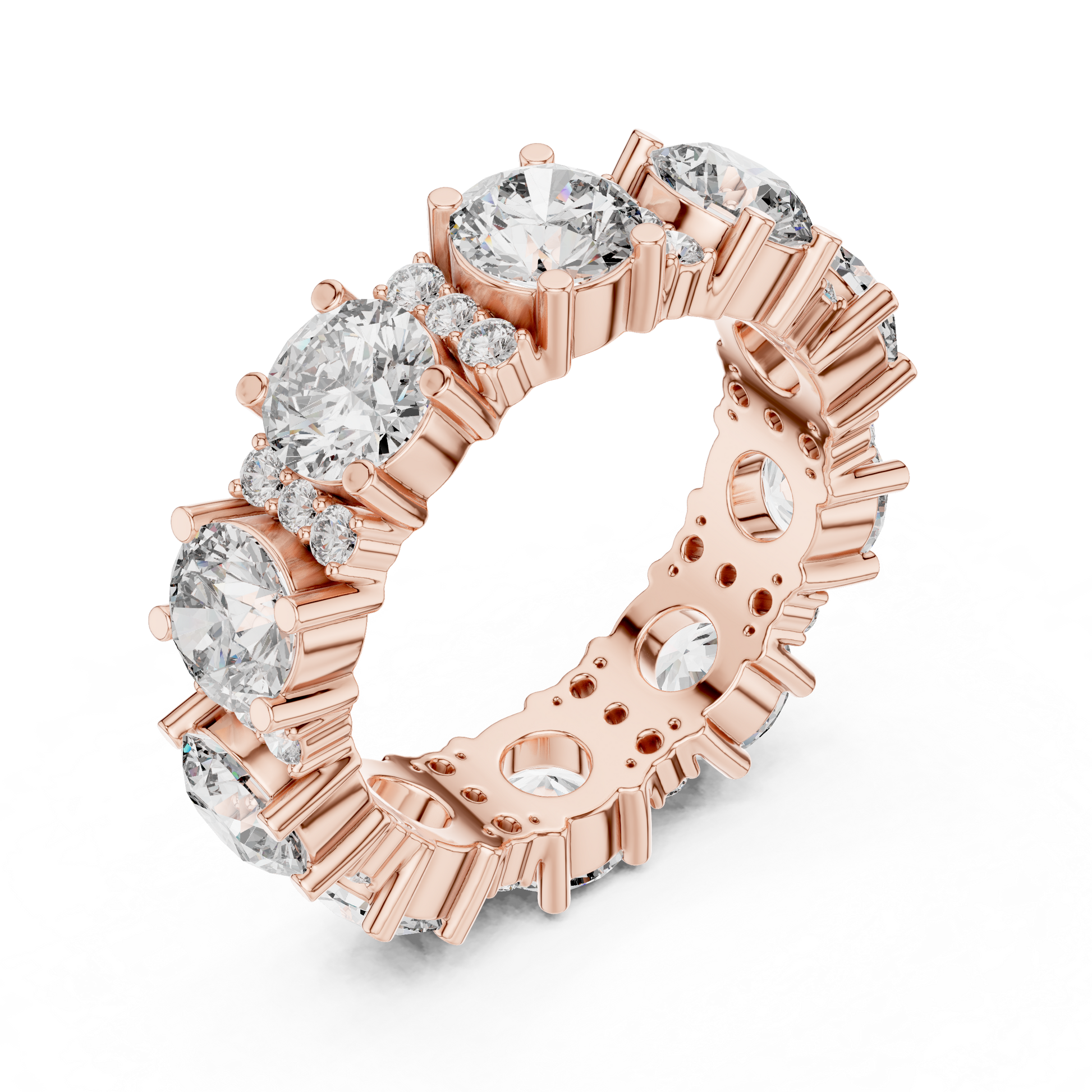 Round Cut Lab Grown Diamond Ring in Rose Gold