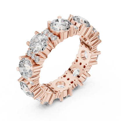 Round Cut Lab Grown Diamond Ring in Rose Gold