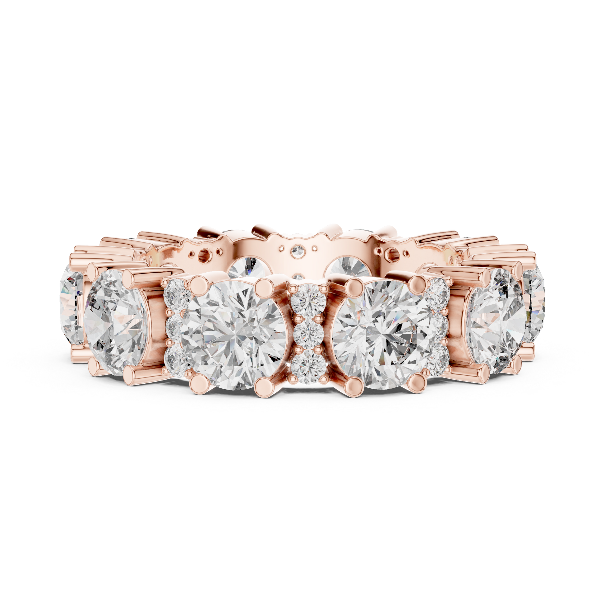 Round Cut Lab Grown Diamond Ring in Rose Gold