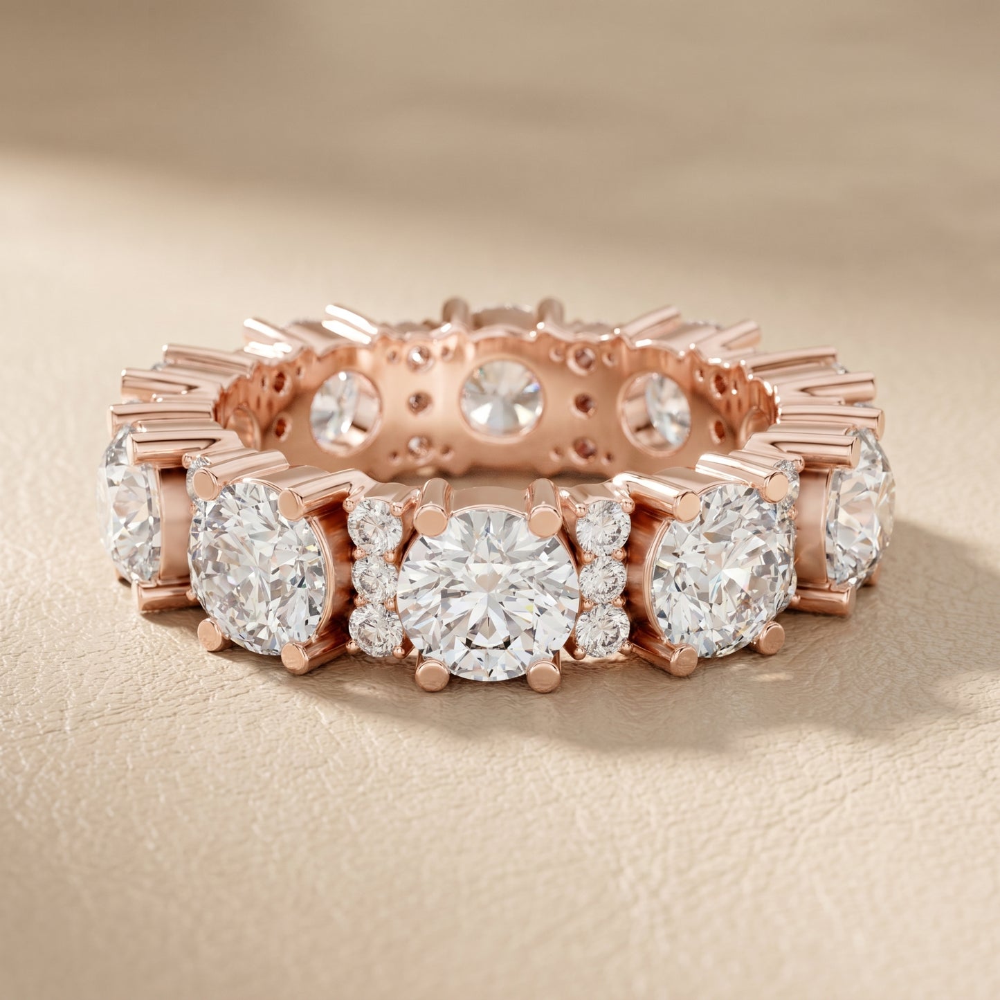 Round Cut Lab Grown Diamond Ring in Rose Gold