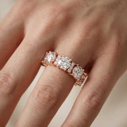 Round Cut Lab Grown Diamond Ring in Rose Gold