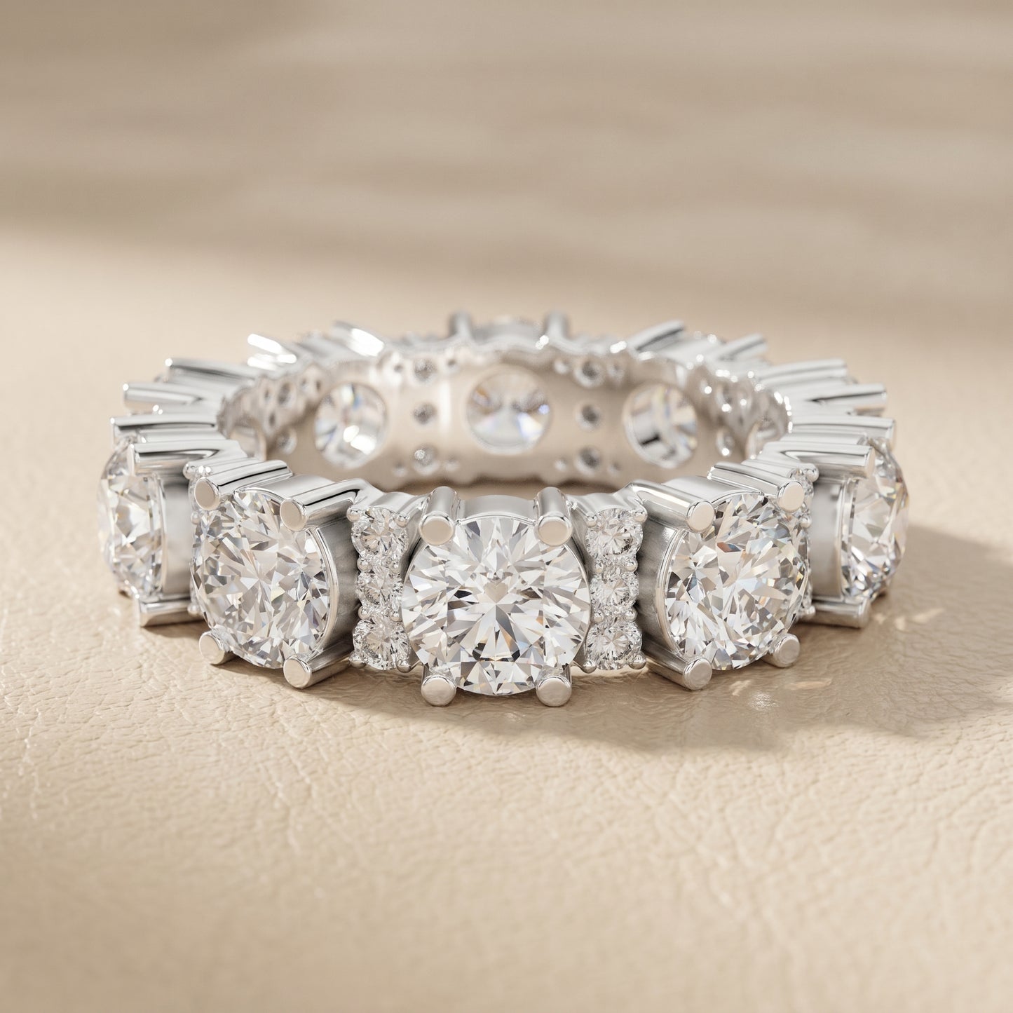 Round Cut Lab Grown Diamond Ring in White Gold
