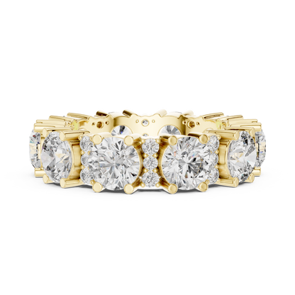 Round Cut Lab Grown Diamond Ring in Yellow Gold