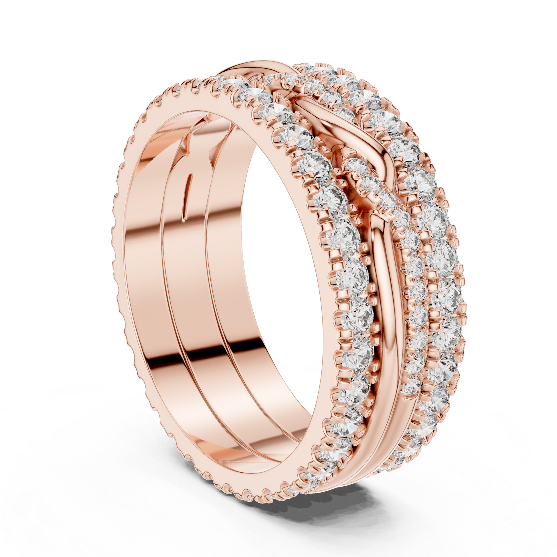 Round Cut Lab Grown Diamond Ring in Rose Gold