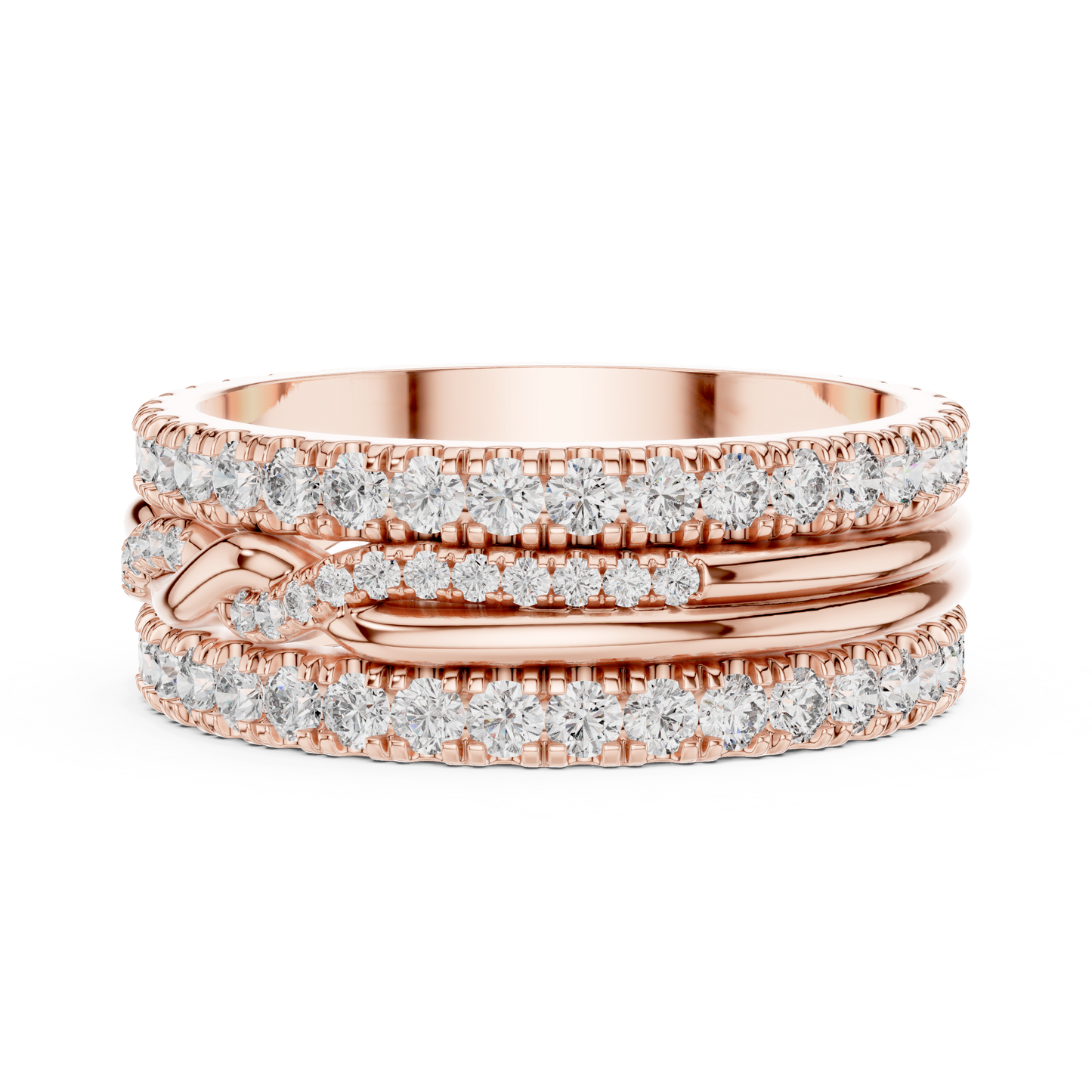 Round Cut Lab Grown Diamond Ring in Rose Gold