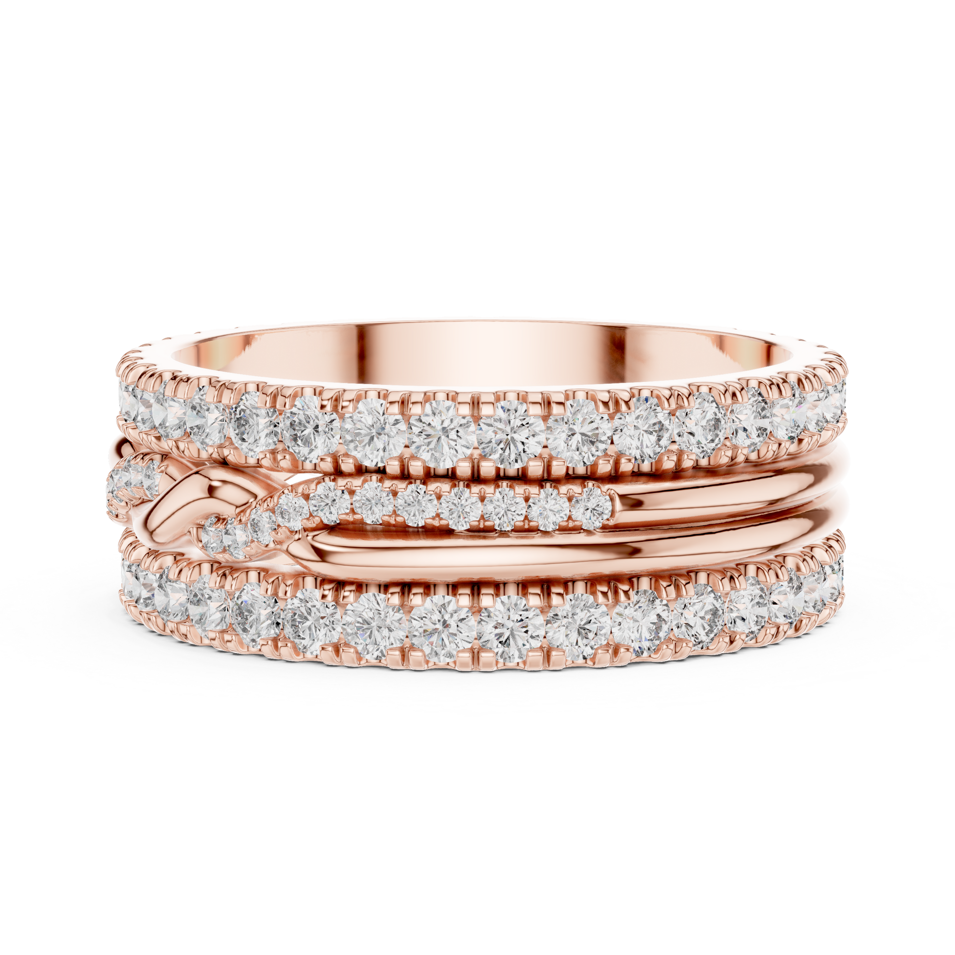 Round Cut Lab Grown Diamond Ring in Rose Gold